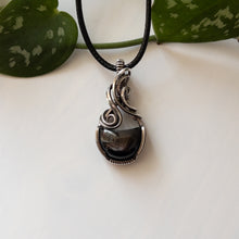 Load image into Gallery viewer, Hypersthene Moon &amp; Sterling Silver Wrapped Pendant
