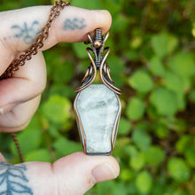 Load image into Gallery viewer, Quartz Coffin Antiqued Copper Wrapped Pendant
