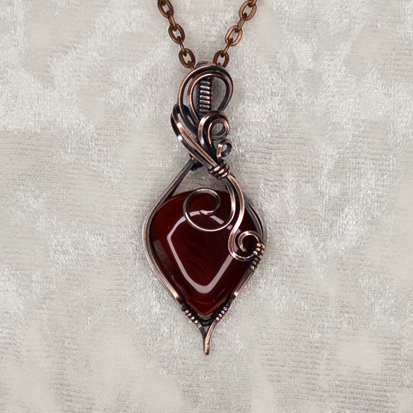 Carnelian Antiqued Copper Pendant