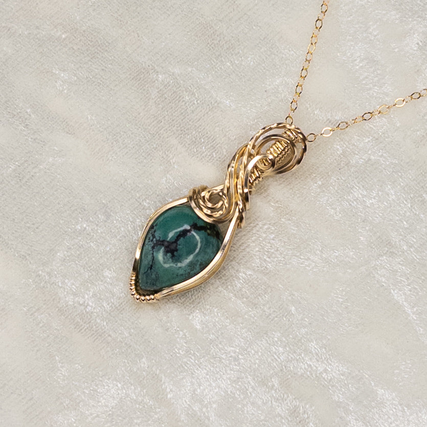 Dainty Turquoise 14k Gold-Filled Pendant