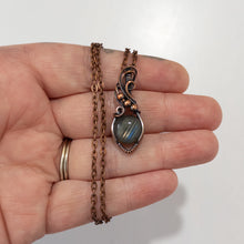 Load image into Gallery viewer, Diagonalis- Labradorite Wrapped Copper Pendant
