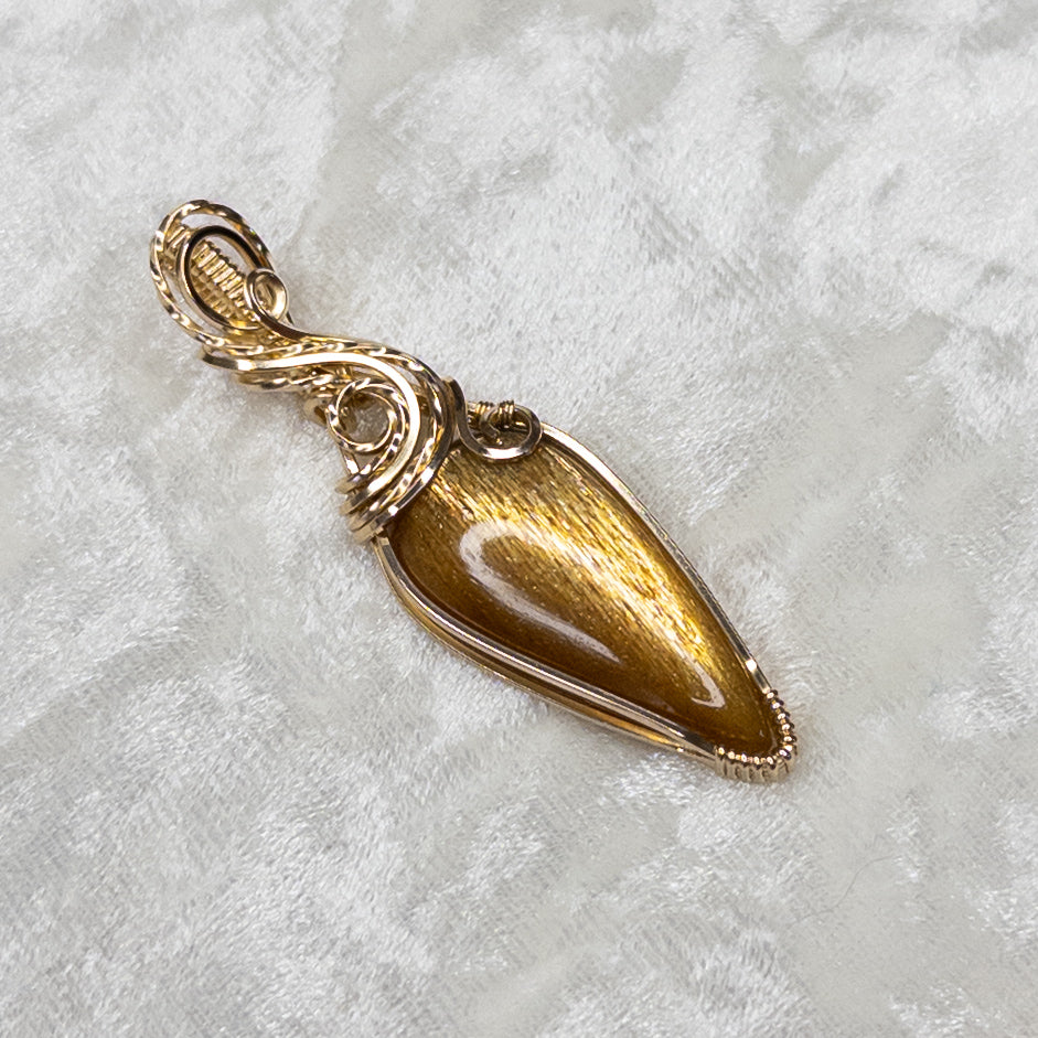 18.35ct. Meteor Shower Sunstone & 14K. Gold-Filled Pendant