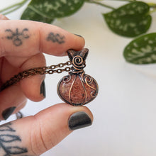 Load image into Gallery viewer, Pumpkin Pendant - Strawberry Quartz &amp; Copper
