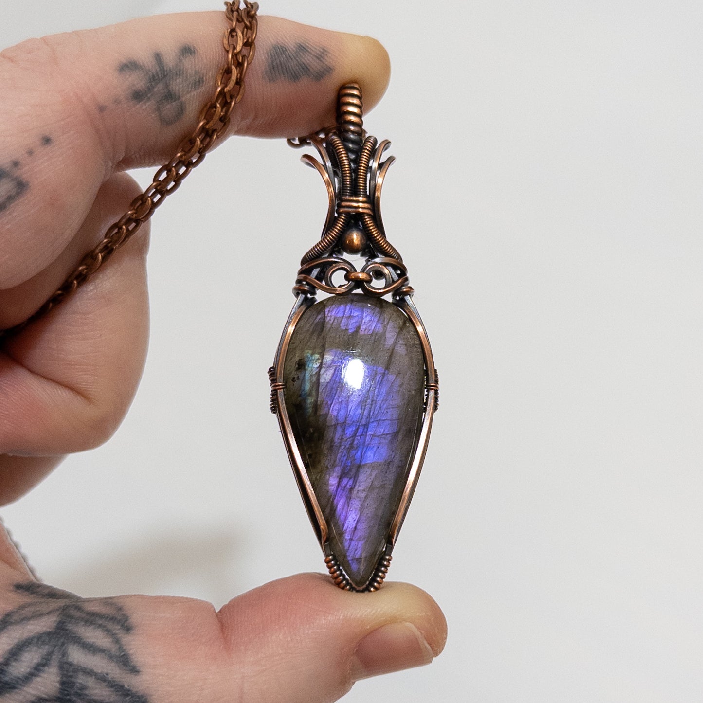 Porphura - Purple Labradorite Copper Pendant