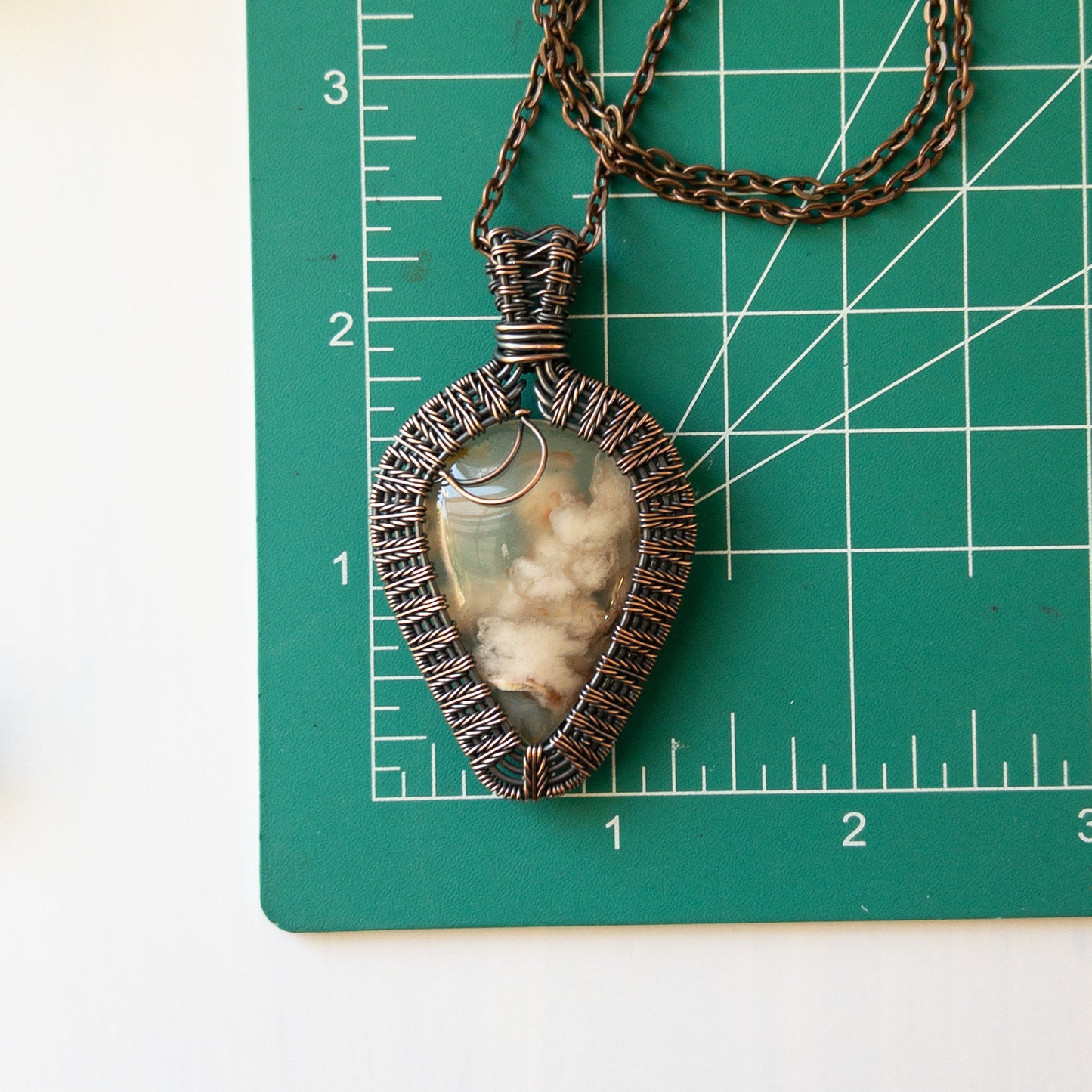 Flower Agate Copper Pendant