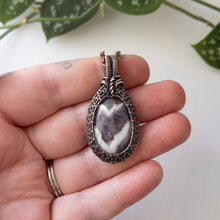 Load image into Gallery viewer, Chevron Amethyst Copper Pendant
