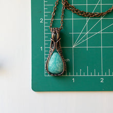 Load image into Gallery viewer, Amazonite &amp; Labradorite Copper Pendant
