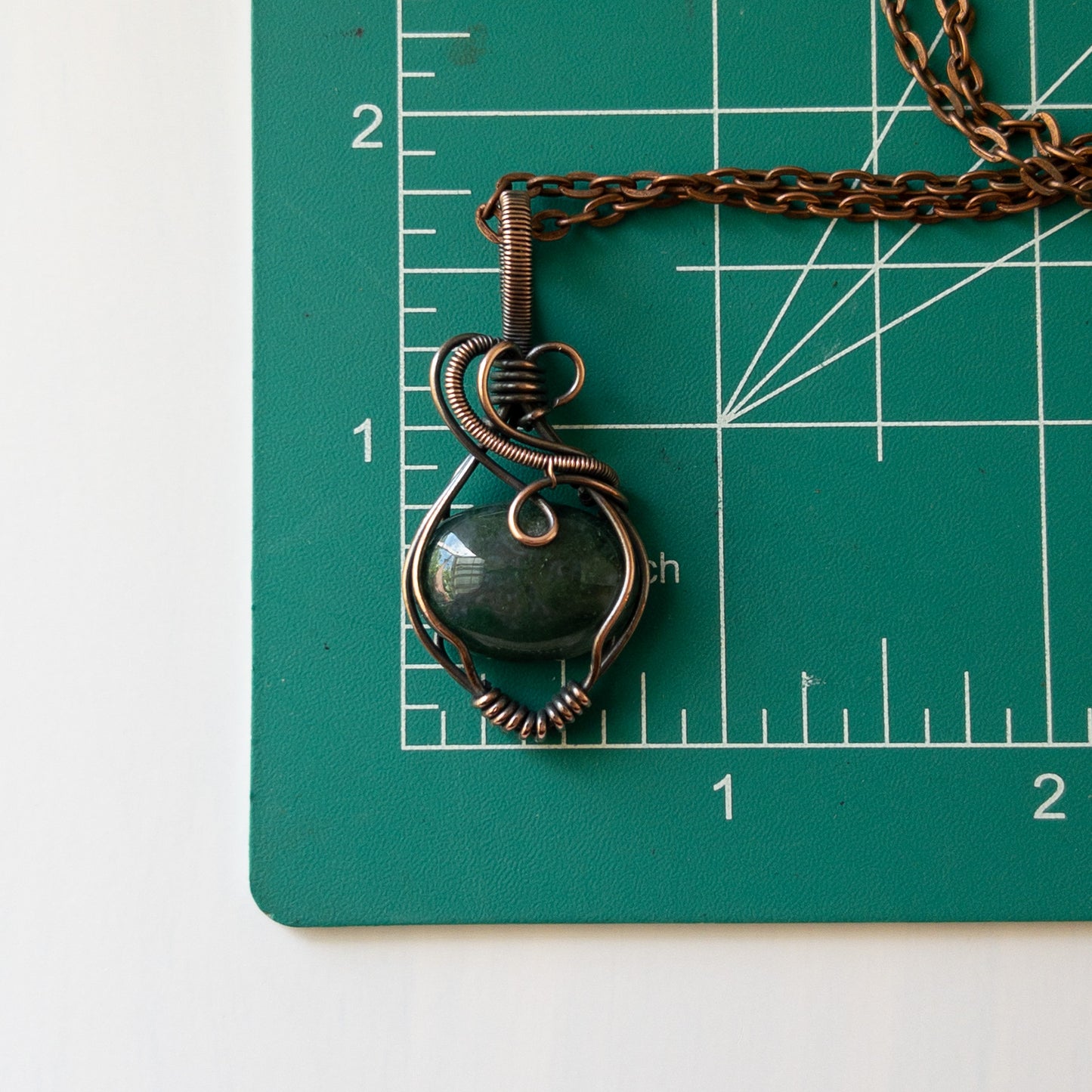 Moss Agate Copper pendant