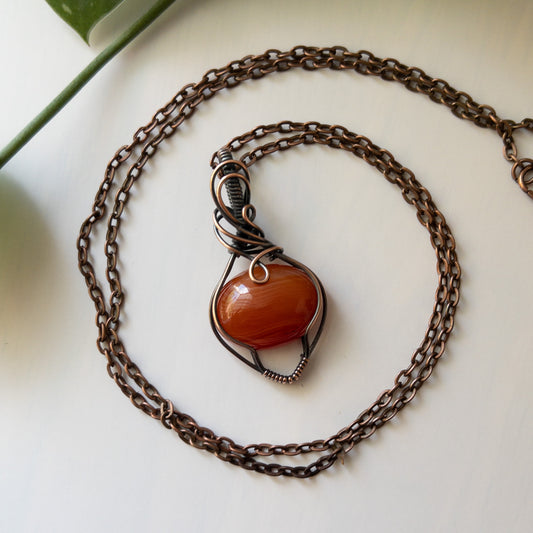 Carnelian Copper Pendant