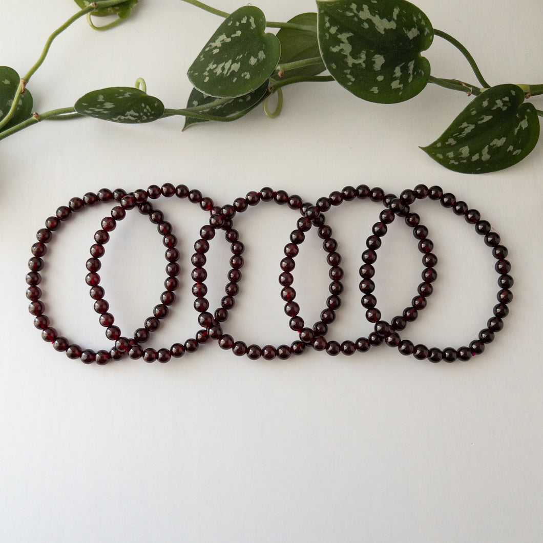 Garnet Stretch Bracelet 6mm