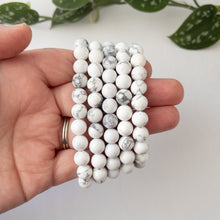 Load image into Gallery viewer, Howlite Stretch Bracelet 8.5 mm
