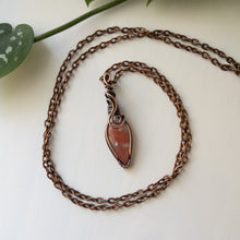 Load image into Gallery viewer, Pink Flower Agate Copper Pendant
