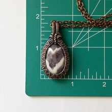 Load image into Gallery viewer, Chevron Amethyst Copper Pendant
