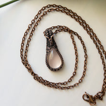 Load image into Gallery viewer, Rose Quartz Copper Pendant
