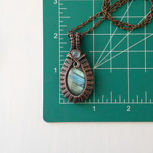 Load image into Gallery viewer, Labradorite &amp; Moonstone Copper Pendant
