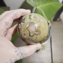 Load and play video in Gallery viewer, Rainforest Jasper Sphere (2.5 in.)
