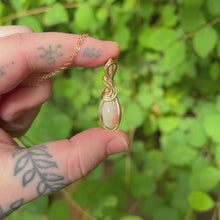 Load and play video in Gallery viewer, Phoebe - Opal &amp; Gold Fill Wire Wrapped Pendant
