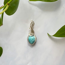 Load image into Gallery viewer, Larimar Heart &amp; Sterling Silver Wrapped Pendant
