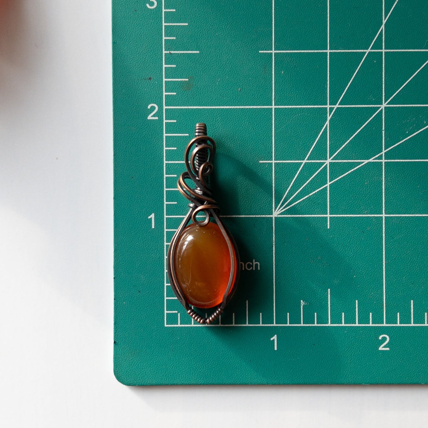 Carnelian Antiqued Copper Pendant