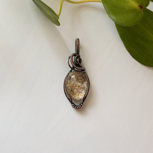 Garden Quartz Antiqued Copper Pendant