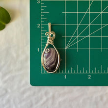 Load image into Gallery viewer, Chevron Amethyst Wrapped Sterling Silver Pendant
