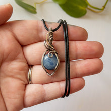 Load image into Gallery viewer, Blue Kyanite Antiqued Sterling Silver Pendant
