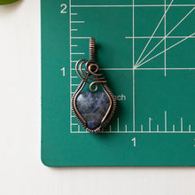 Load image into Gallery viewer, Sodalite Heart Antiqued Copper Pendant
