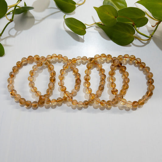 Citrine (H.T.) Stretch Bracelet (9mm)