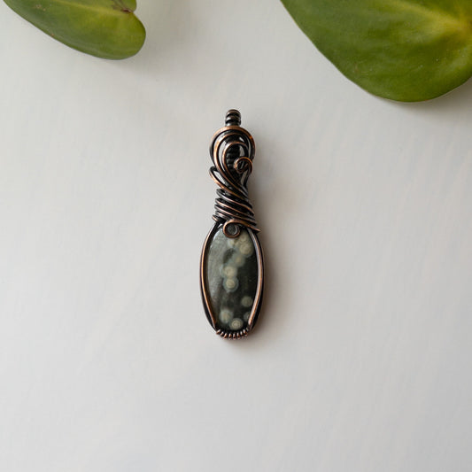 Ocean Jasper Copper Wrapped Pendant