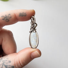 Load image into Gallery viewer, Rainbow Moonstone Sterling Silver Wrapped Pendant
