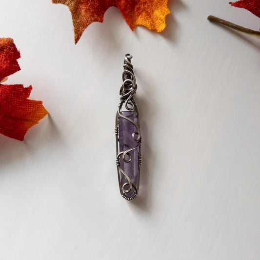 Brazilian Amethyst Antiqued Sterling Silver Pendant