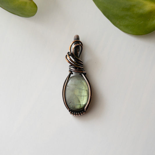 Labradorite Copper Wrapped Pendant