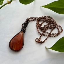 Load image into Gallery viewer, Orange Aventurine Copper Wire Wrapped Pendant
