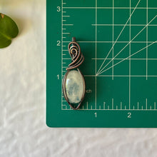 Load image into Gallery viewer, Moonstone Wrapped Antiqued Copper Pendant
