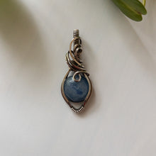 Load image into Gallery viewer, Blue Kyanite Antiqued Sterling Silver Pendant
