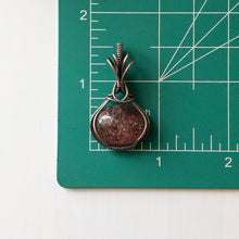 Load image into Gallery viewer, Strawberry Quartz Antiqued Copper Pendant
