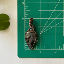 Load image into Gallery viewer, Indigo Gabbro &amp; Labradorite Copper Wrapped Pendant
