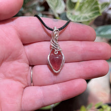 Load image into Gallery viewer, Strawberry Quartz Heart Wrapped Sterling Silver Pendant
