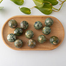 Load image into Gallery viewer, Rainforest Jasper (Rhyolite) Mini Spheres
