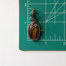 Load image into Gallery viewer, Tiger’s Eye Antiqued Copper Pendant
