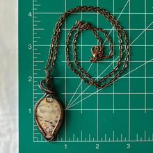 Load image into Gallery viewer, Ocean Jasper Antiqued Copper Wrapped Pendant With Chain
