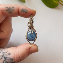 Load image into Gallery viewer, Blue Kyanite Antiqued Sterling Silver Pendant
