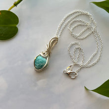 Load image into Gallery viewer, Larimar Heart &amp; Sterling Silver Wrapped Pendant
