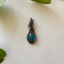 Load image into Gallery viewer, Blue Apatite Copper Wrapped Pendant
