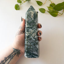 Load image into Gallery viewer, XL Moss Agate Tower
