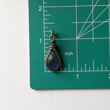 Load image into Gallery viewer, Faceted Labradorite Antiqued Copper Pendant
