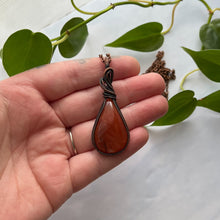 Load image into Gallery viewer, Orange Aventurine Copper Wire Wrapped Pendant
