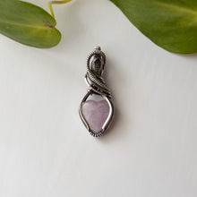 Load image into Gallery viewer, Kunzite Heart Sterling Silver Wrapped Pendant
