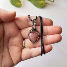 Load image into Gallery viewer, Rhodochrosite Heart Sterling Silver Wrapped Pendant
