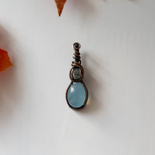 Load image into Gallery viewer, Aquamarine &amp; Moonstone Antiqued Copper Pendant
